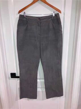 Orly Grey Faux Suede Straight Leg Pants - size 10